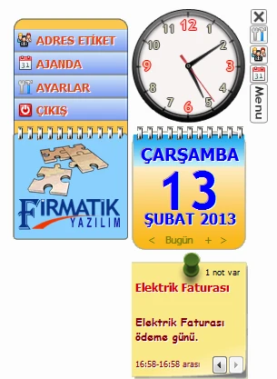 Saat Ajanda Adres Etiket Programı Ürün Resmi